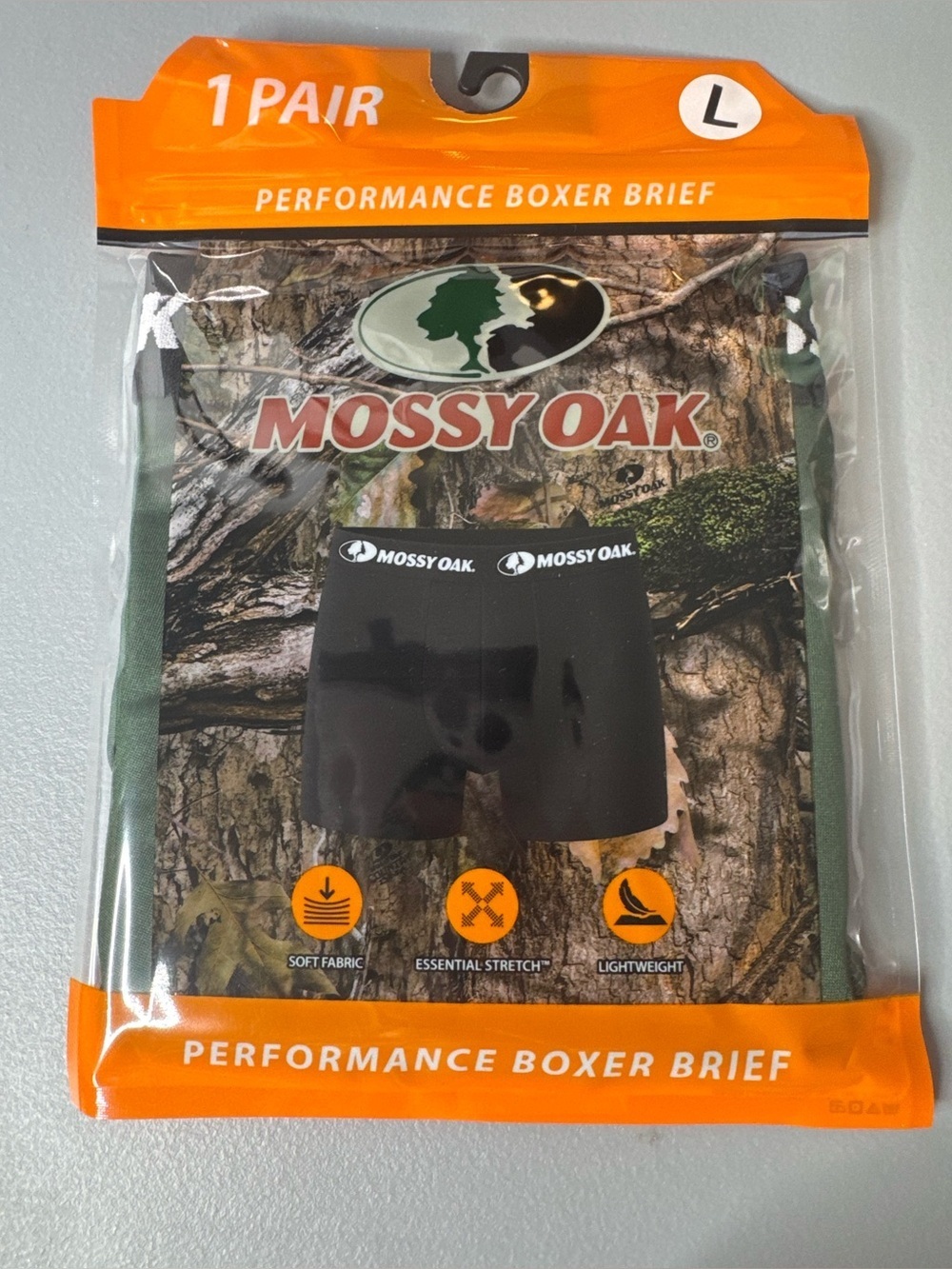 Mossy Oak Performance Boxer Briefs large lightweight stretch tag free flat seam